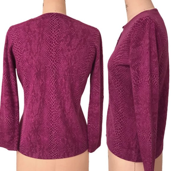 Express Magenta Python Pattern Cardigan Size M - Picture 4 of 8